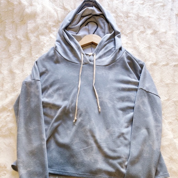 Cropped cloud colour hooded long sleeve - Picture 4 of 4
